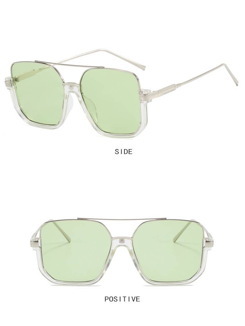 Double beam big frame new retro personality sunglasses