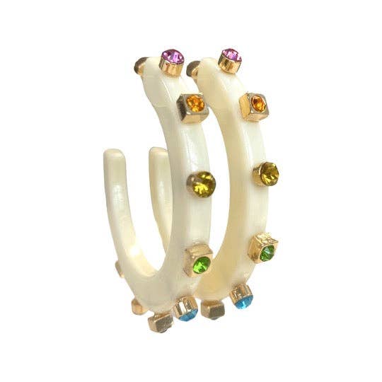 City Girl Jewel Hoop - Rainbow LARGE ONLY