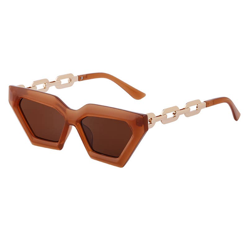 Cat-eye fashion chain small frame sunglasses