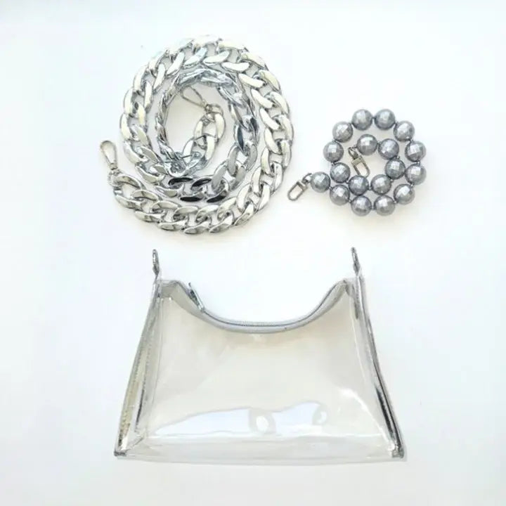 Silver Disco Clear Bag