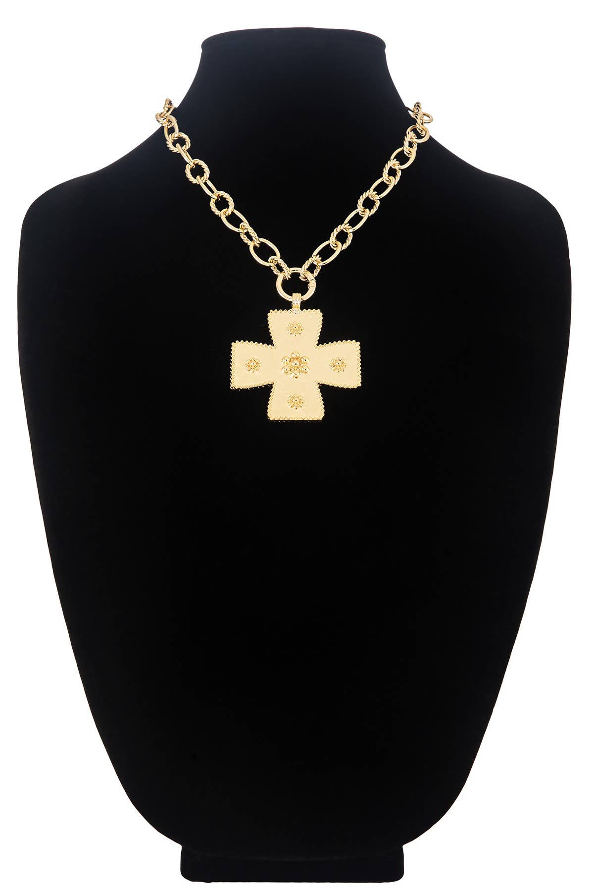 Chunky Statement Cross Pendant Necklace