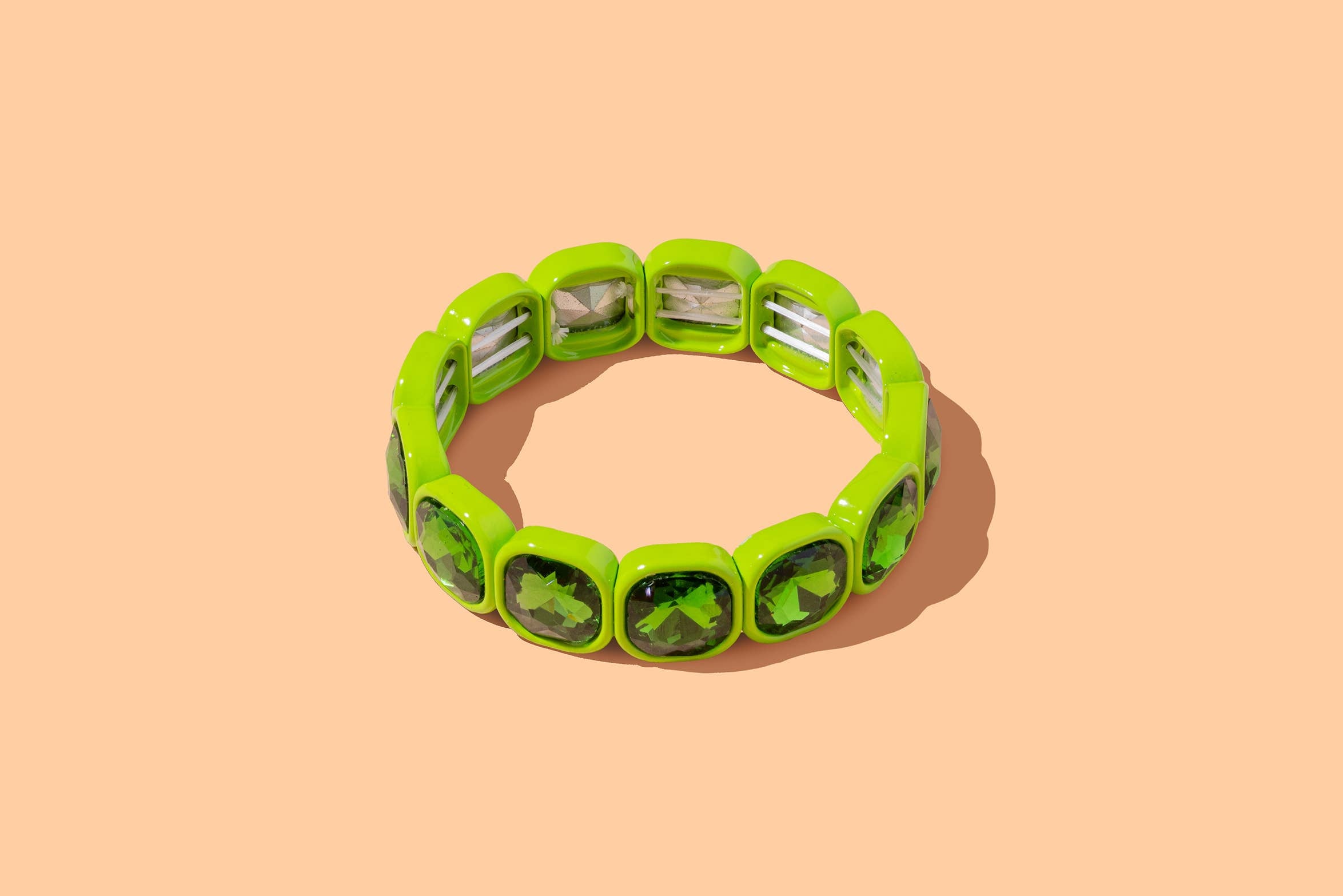 Enamel Stretch Bracelet - Large Stones - Elise