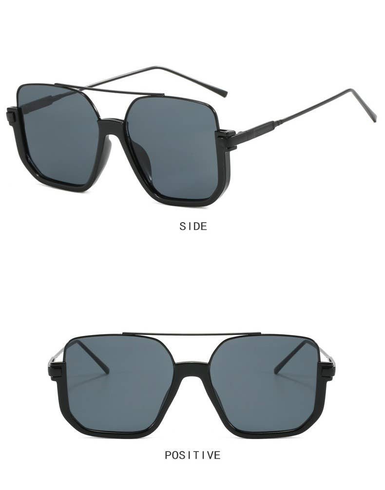 Double beam big frame new retro personality sunglasses