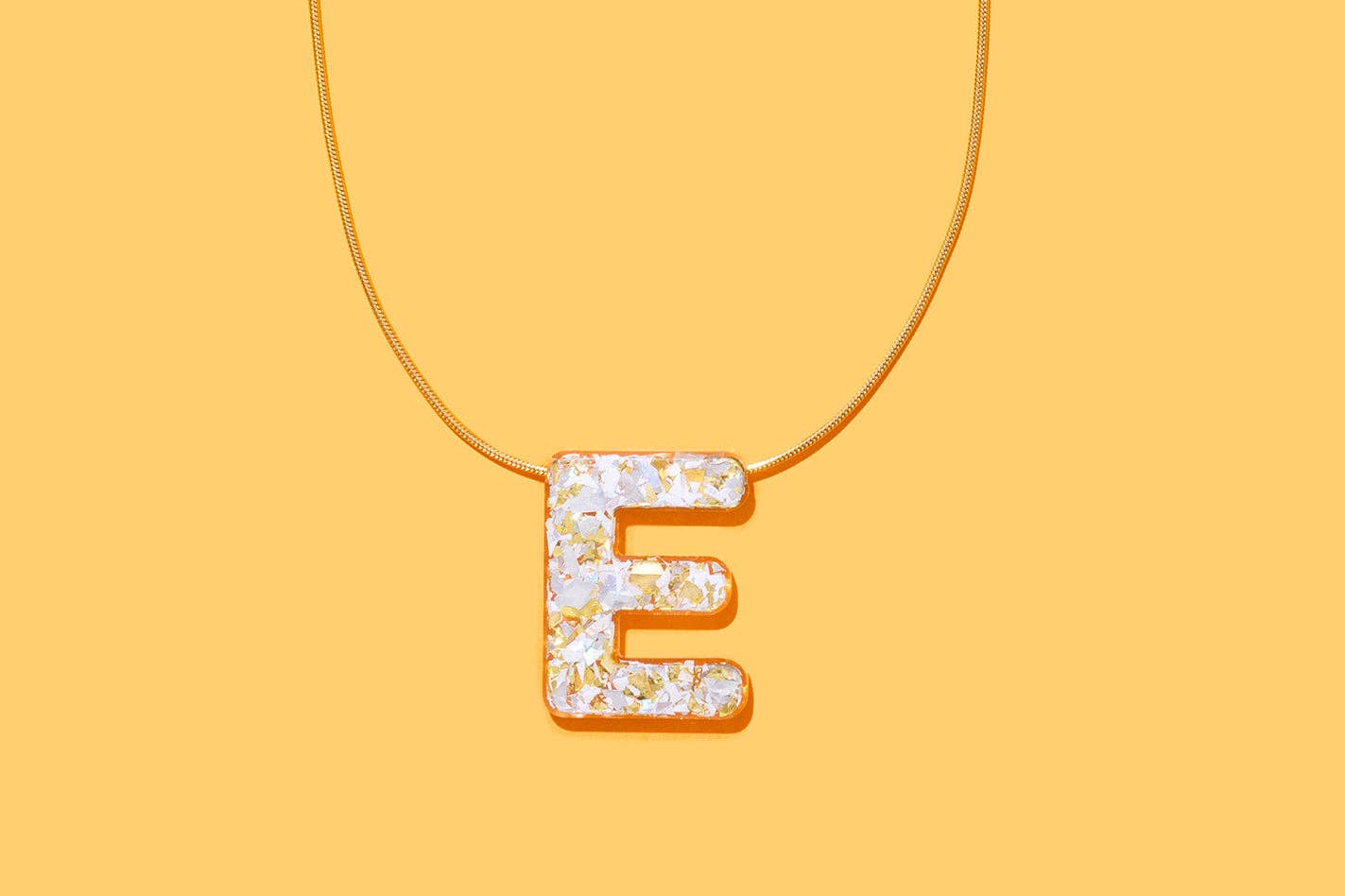 Chain Necklace - Letters - Pearl Confetti