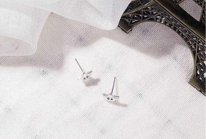 Dainty Cute Star Eyes Stud Earrings in 925 Sterling Silver