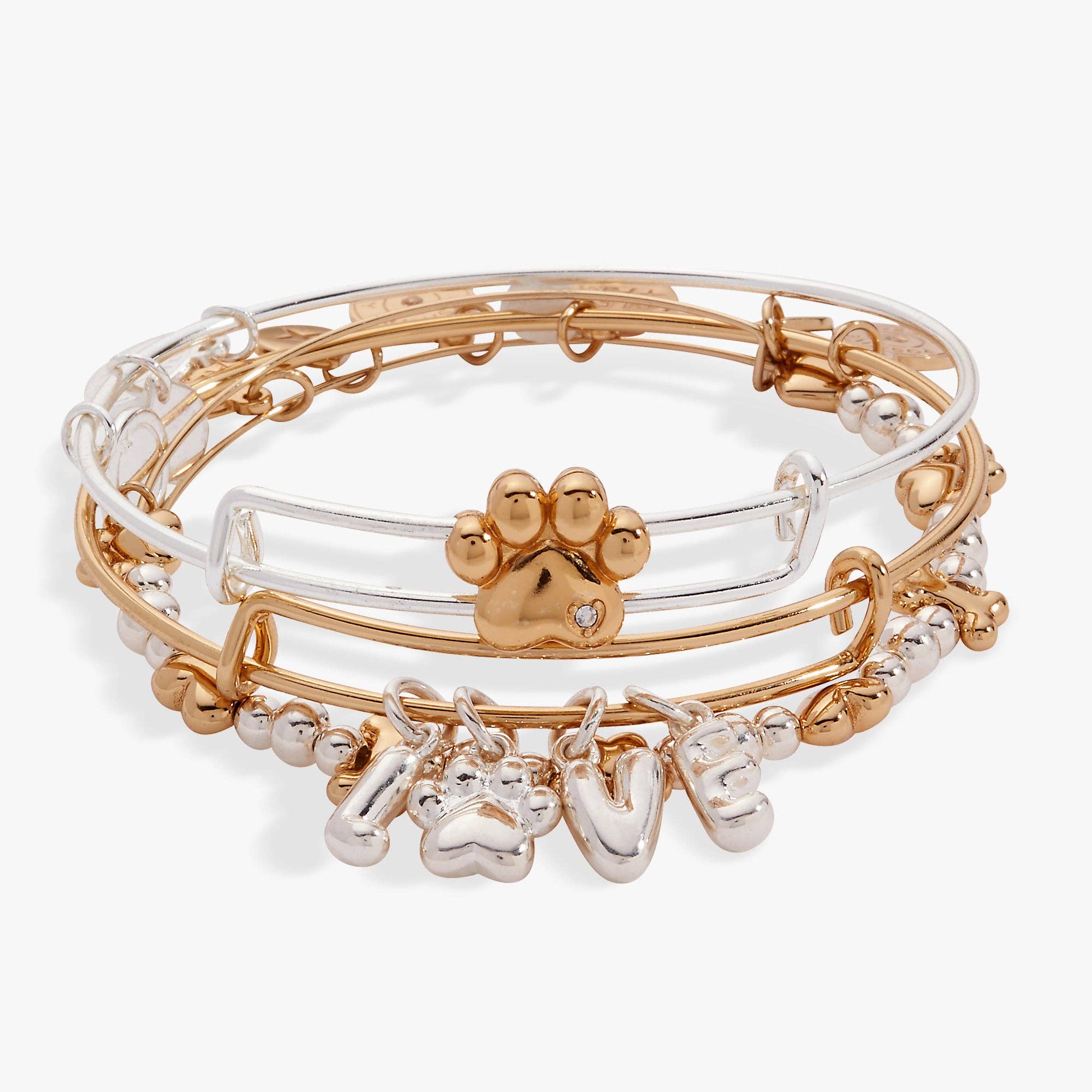 Puppy Love Beaded Bangle Set of 3