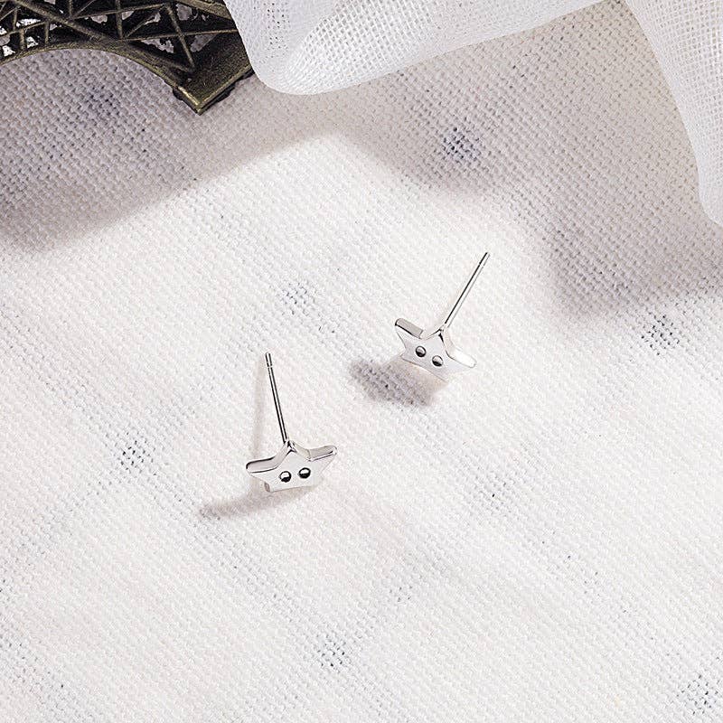 Dainty Cute Star Eyes Stud Earrings in 925 Sterling Silver