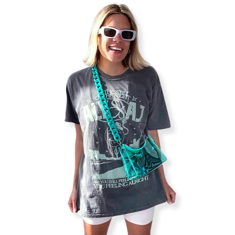 Clear Teal Crossbody Bag