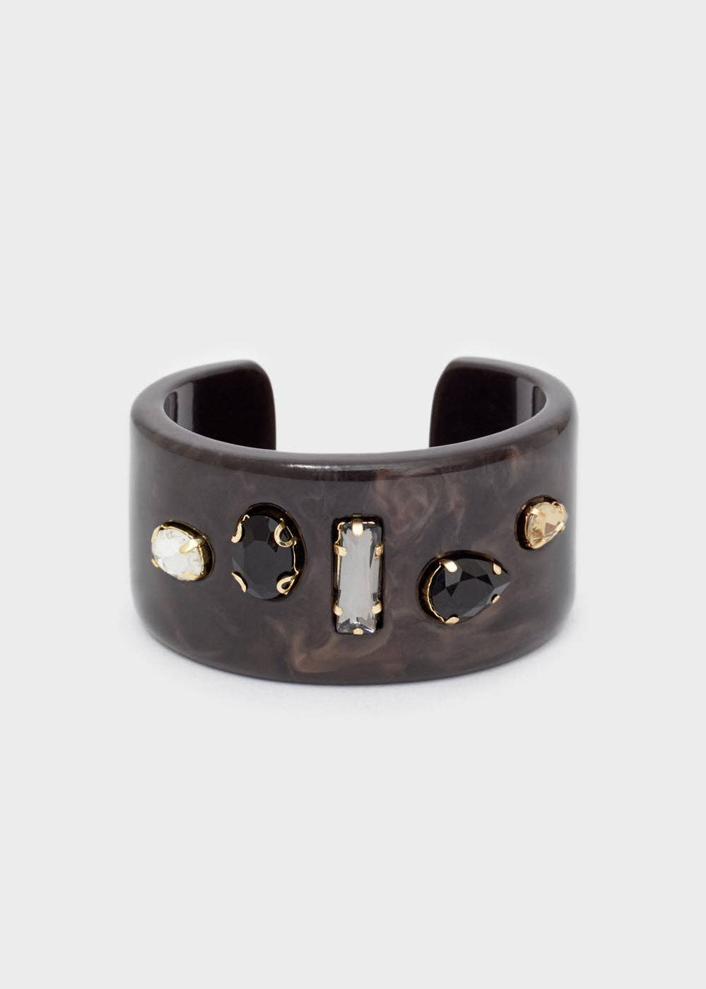 SHAY BRACELET IN BROWN RESIN + STONES - N60