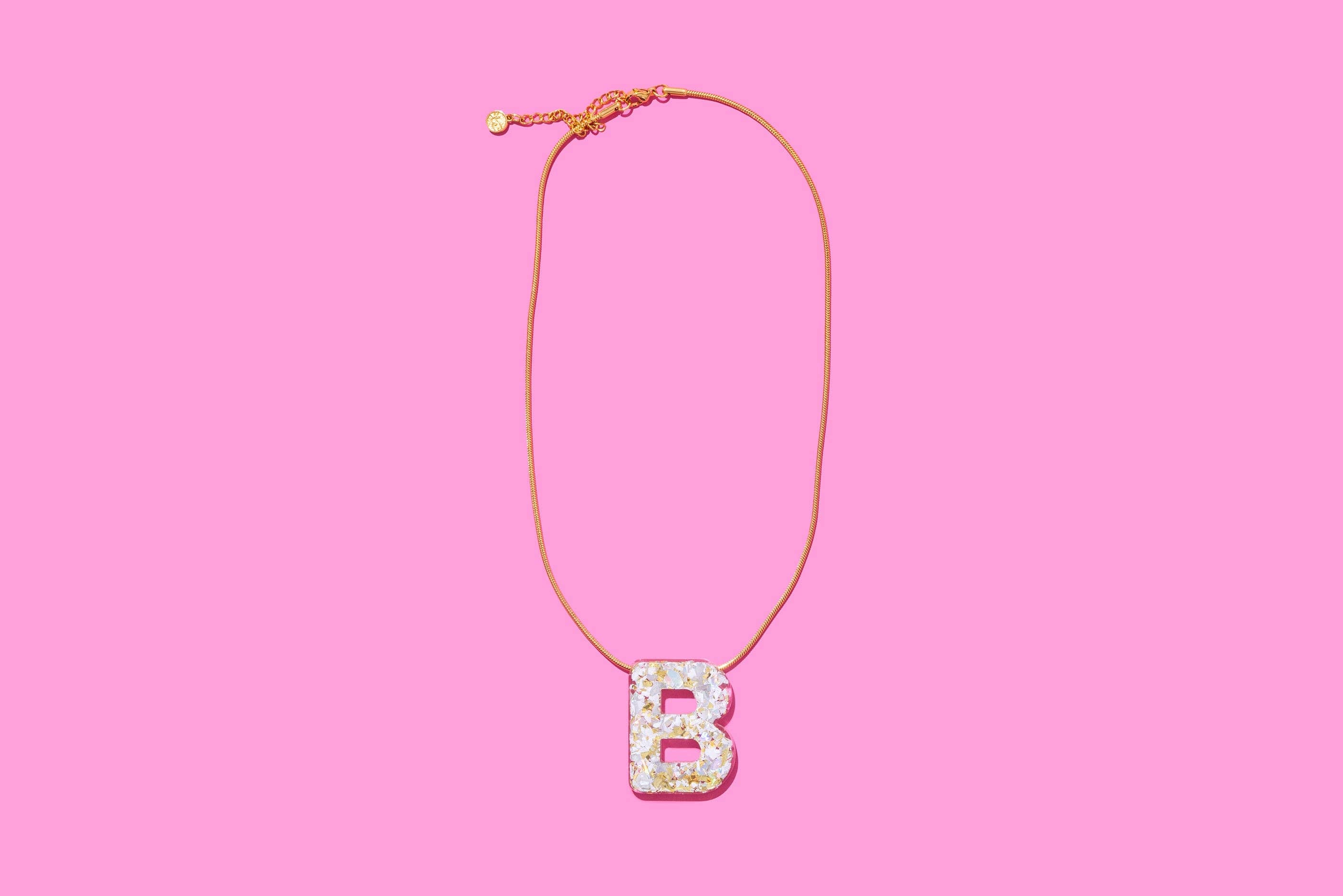 Chain Necklace - Letters - Pearl Confetti