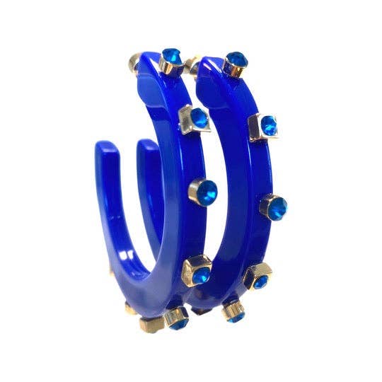 City Girl Jewel Hoop - Indigo Blue LARGE ONLY