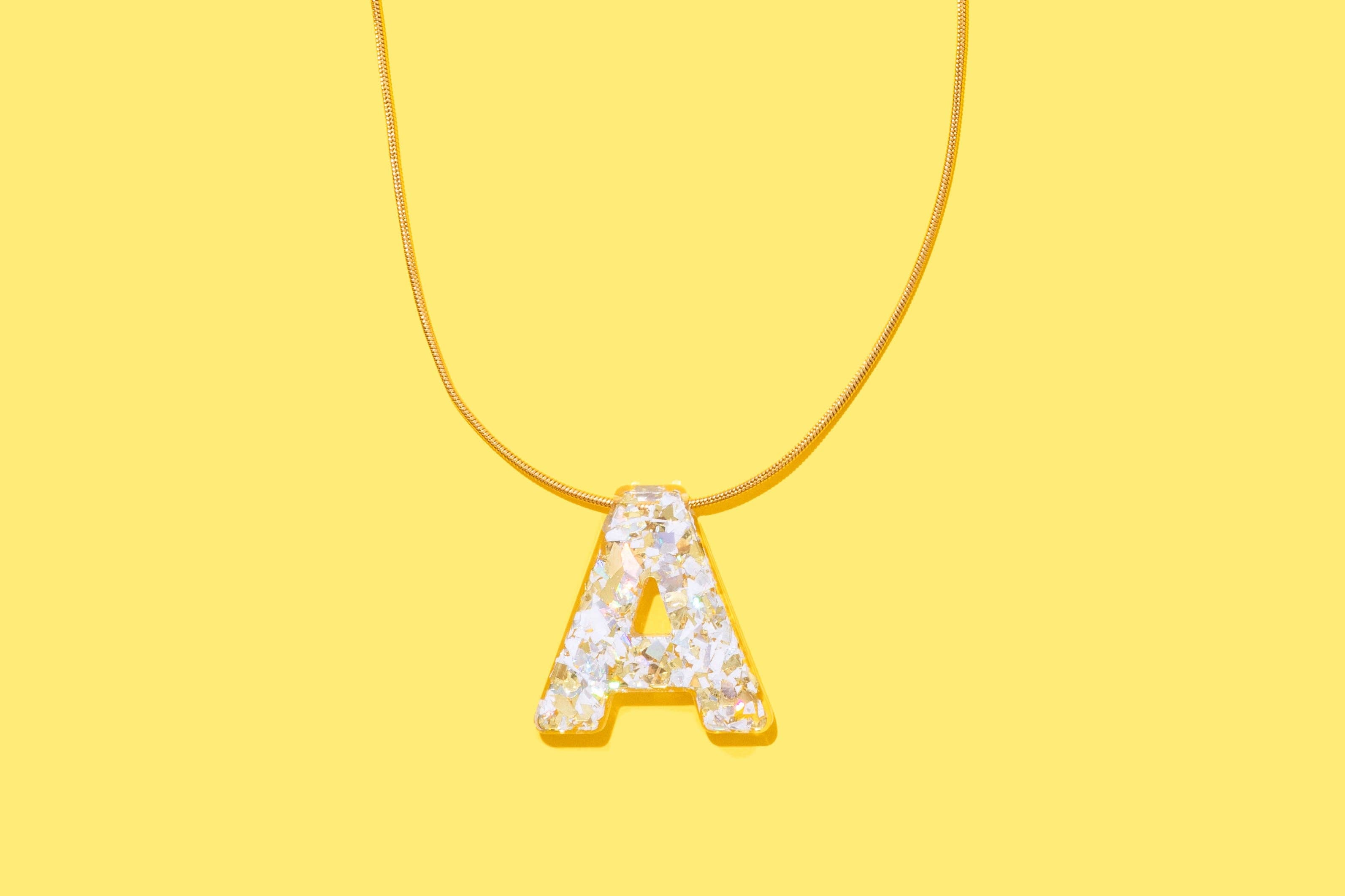 Chain Necklace - Letters - Pearl Confetti