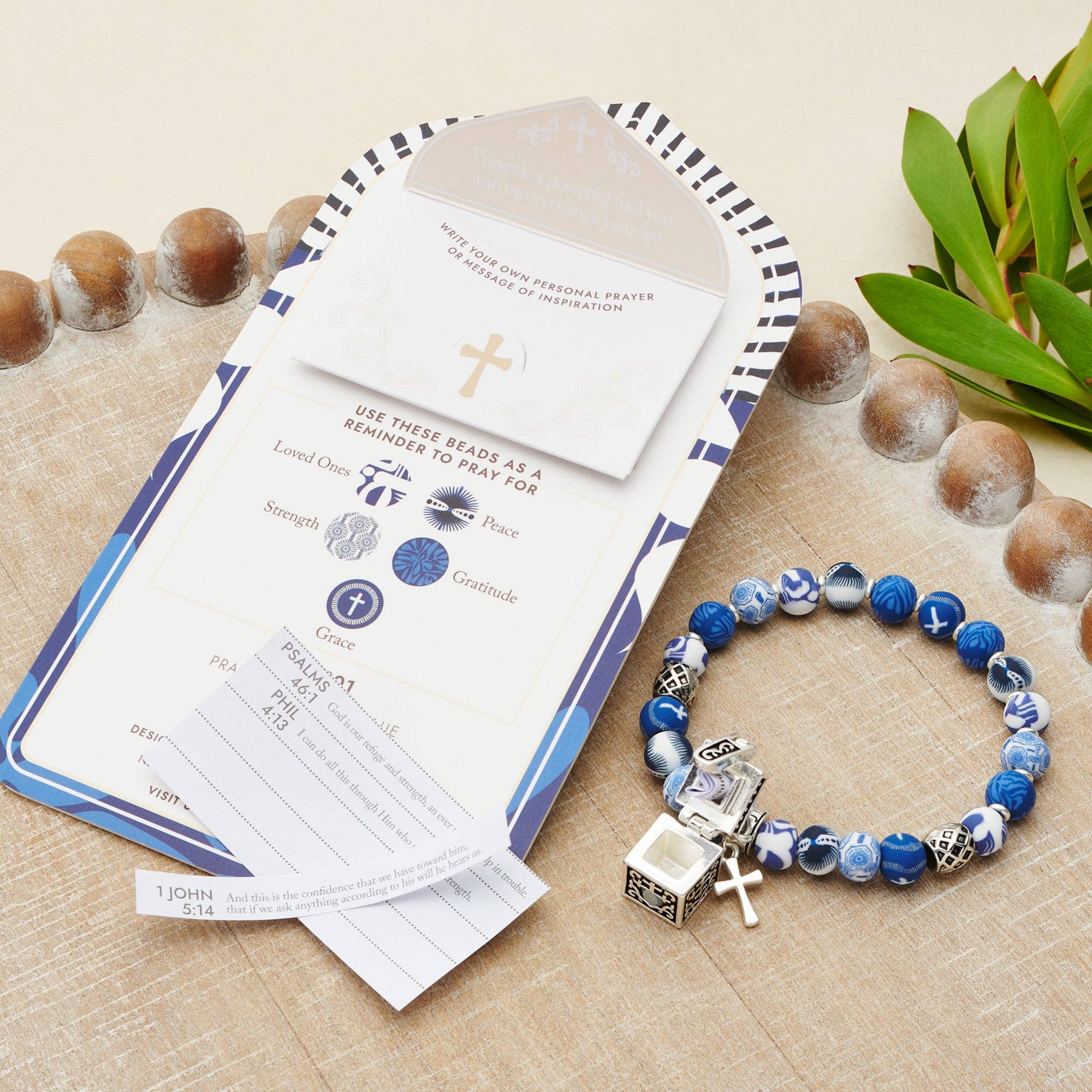 Blue Prayer Bracelet
