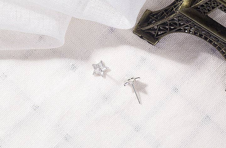 Dainty Cute Star Eyes Stud Earrings in 925 Sterling Silver