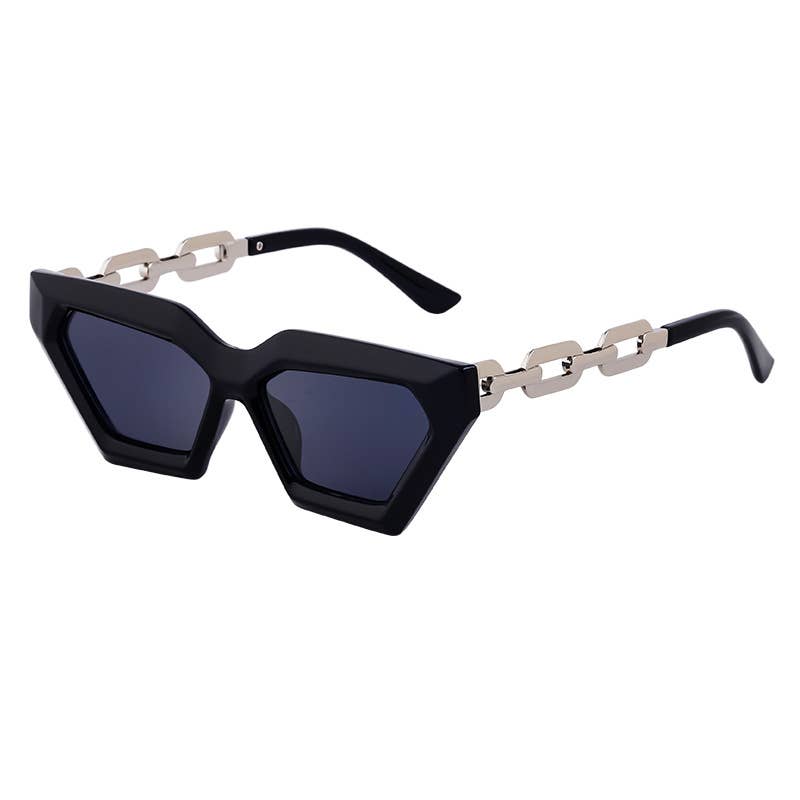 Cat-eye fashion chain small frame sunglasses