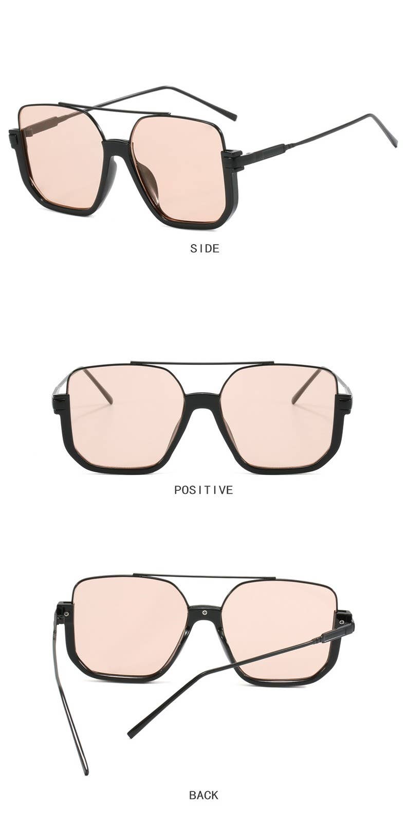 Double beam big frame new retro personality sunglasses