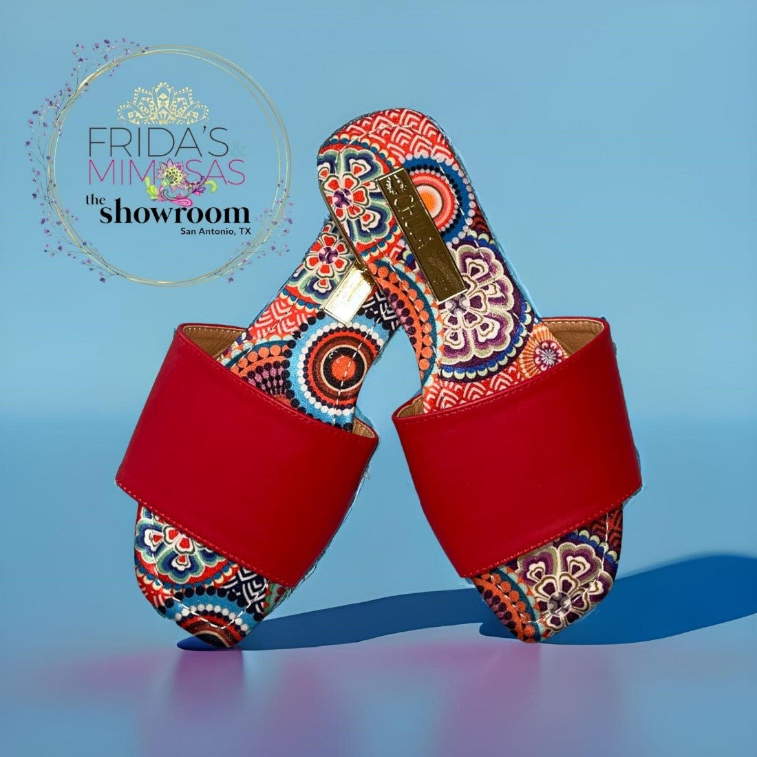 Red Mandala Sandals-FINAL SALE - All sales are final. No returns or exchanges.
